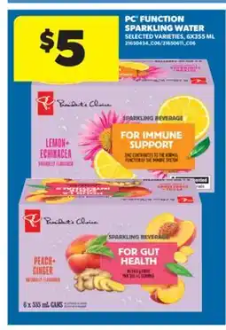 Real Canadian Superstore PC FUNCTION SPARKLING WATER, 6X355 ML offer