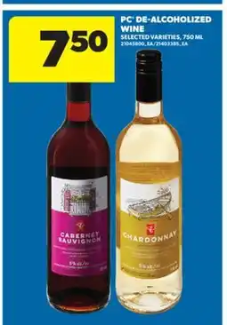 Real Canadian Superstore PC DE-ALCOHOLIZED WINE, 750 ML offer