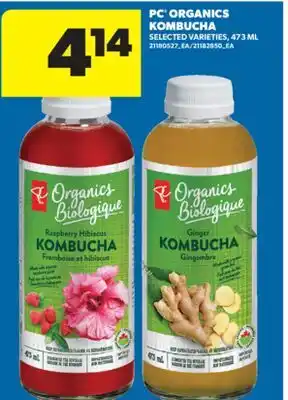 Real Canadian Superstore PC ORGANICS KOMBUCHA, 473 ML offer