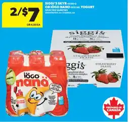 Real Canadian Superstore SIGGI'S SKYR 4X100 G OR IÖGO NANO 6X93 ML YOGURT offer