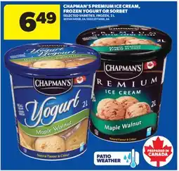 Real Canadian Superstore CHAPMAN'S PREMIUM ICE CREAM, FROZEN YOGURT OR SORBET, 2 L offer