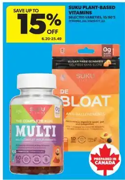 Real Canadian Superstore SUKU PLANT-BASED VITAMINS, 10/60' S offer