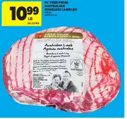Real Canadian Superstore PC FREE FROM AUSTRALIAN BONELESS LAMB LEG offer