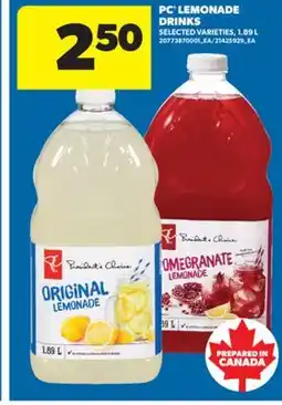 Real Canadian Superstore PC LEMONADE DRINKS, 1.89 L offer