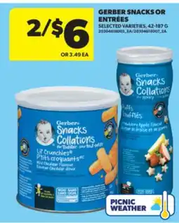 Real Canadian Superstore GERBER SNACKS OR ENTRÉES, 42-187 G offer