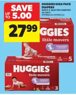 Real Canadian Superstore HUGGIES GIGA PACK DIAPERS SIZE N -, 742-128'S offer