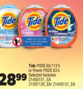 Real Canadian Superstore TIDE PODS, 85/112'S OR POWER PODS, 63'S offer