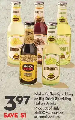 Longo's Moka Coffee Sparkling or Big Drink Sparkling Italian Drinks offer