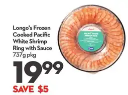 Longo's Frozen Cooked Pacific White Shrimp Ring with Sauce offer