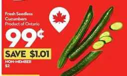 Longo's Fresh Seedless Cucumbers offer