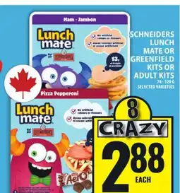 Food Basics SCHNEIDERS LUNCH MATE OR GREENFIELD KITS OR ADULT KITS offer