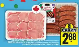 Food Basics FRESH PORK COMBINATION CHOPS SELECTION PORK SAUSAGES OR LEAN GROUND PORK FAMILY PACK offer