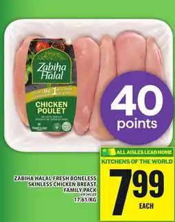 Food Basics ZABIHA HALAL FRESH BONELESS SKINLESS CHICKEN BREAST FAMILY PACK offer