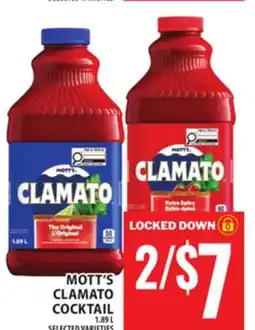 Food Basics MOTT'S CLAMATO COCKTAIL offer