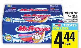Food Basics MR.FREEZE ICE POPS offer
