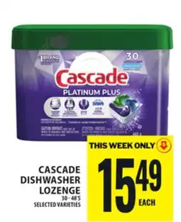 Food Basics CASCADE DISHWASHER LOZENGE offer