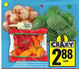 Food Basics AVOCADOS OR MINI PEPPERS OR VIDALIA ONIONS offer