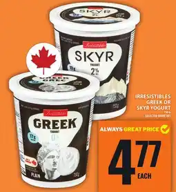 Food Basics IRRESISTIBLES GREEK OR SKYR YOGURT offer