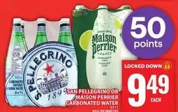Food Basics SAN PELLEGRINO OR MAISON PERRIER CARBONATED WATER offer