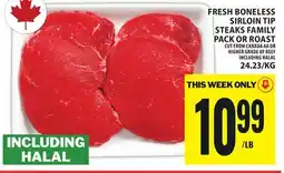Food Basics FRESH BONELESS SIRLOIN TIP STEAKS FAMILY PACK OR ROAST offer