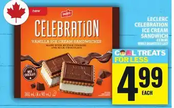 Food Basics LECLERC CELEBRATION ICE CREAM SANDWICH offer