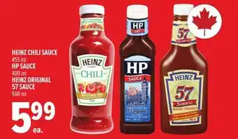 Metro HEINZ CHILI SAUCE 455 ML HP SAUCE 400 ML HEINZ ORIGINAL 57 SAUCE 500 ML offer