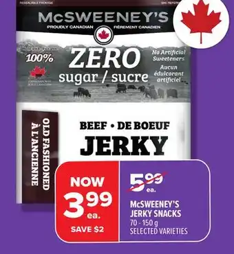 Metro MCSWEENEY'S JERKY SNACKS offer