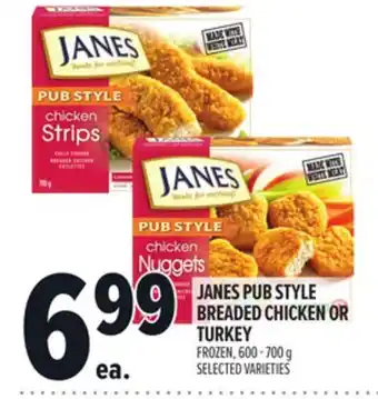 Metro JANES PUB STYLE BREADED CHICKEN OR TURKEY offer