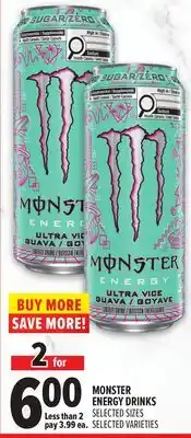Metro MONSTER ENERGY DRINKS offer