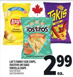 Metro LAY'S FAMILY SIZE CHIPS, TOSTITOS OR TAKIS TORTILLA CHIPS offer