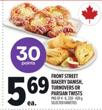 Metro FRONT STREET BAKERY DANISH, TURNOVERS OR PARSIAN TWISTS PKG OF offer