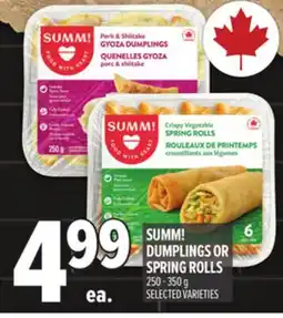 Metro SUMM! DUMPLINGS OR SPRING ROLLS offer