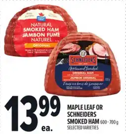 Metro MAPLE LEAF OR SCHNEIDERS SMOKED HAM offer