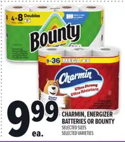 Metro CHARMIN, ENERGIZER BATTERIES OR BOUNTY offer