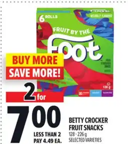 Metro BETTY CROCKER FRUIT SNACKS offer