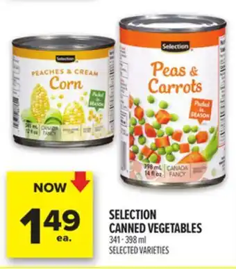 Metro SELECTION CANNED VEGETABLES offer