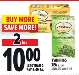 Metro TWININGS TEA offer