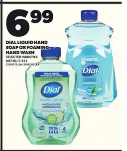 Loblaws DIAL LIQUID HAND SOAP OR FOAMING HAND WASH, 887ML/1.53L offer