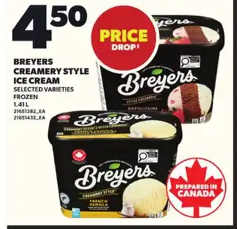 Loblaws BREYERS CREAMERY STYLE ICE CREAM, 1.41 L offer
