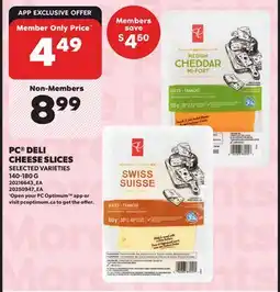 Loblaws PC DELI CHEESE SLICES, 140-180 G offer