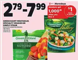Loblaws GREEN GIANT VEGETABLES SPECIALTY VEGGIES OR SIMPLY STEAM, 198-750g offer