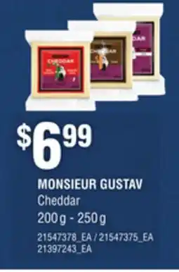 Loblaws MONSIEUR GUSTAV CHEDDAR, 200G-250G offer