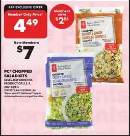 Loblaws PC CHOPPED SALAD KITS, 282-369 G offer