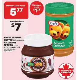 Loblaws KRAFT PEANUT BUTTER, 750G-1KG OR HAZELNUT SPREAD 725G offer