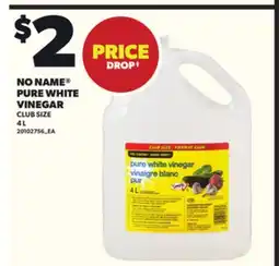 Loblaws NO NAME PURE WHITE VINEGAR, 4 L offer