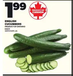 Loblaws ENGLISH CUCUMBERS, EACH offer