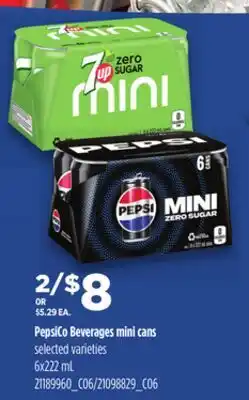 Loblaws PEPSICO BEVERAGES MINI CANS, 6X222ML offer