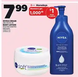 Loblaws NIVEA CREAM, 200/250ML OR BODY LOTION offer