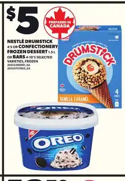 Loblaws NESTLÉ DRUMSTICK 4'S OR CONFECTIONERY FROZEN DESSERT 1.5L OR BARS 4-10'S offer