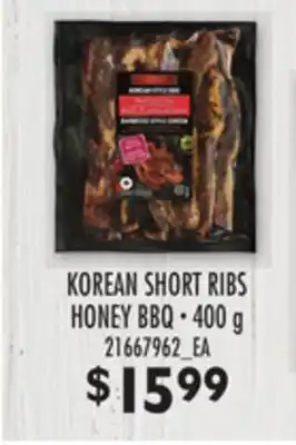 Loblaws KOREAN SHORT RIBS HONEY BBQ, 400 G offer
